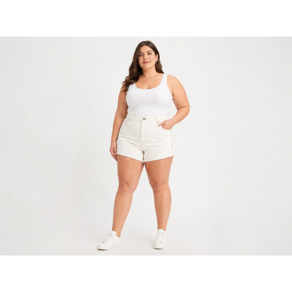 GAP Womens Denim Shorts Size 18 Stride Cutoff Raw Hem White Resort Beach Cruiser